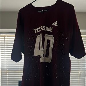 Adidas Maroon Texas A&M Tee with White Print